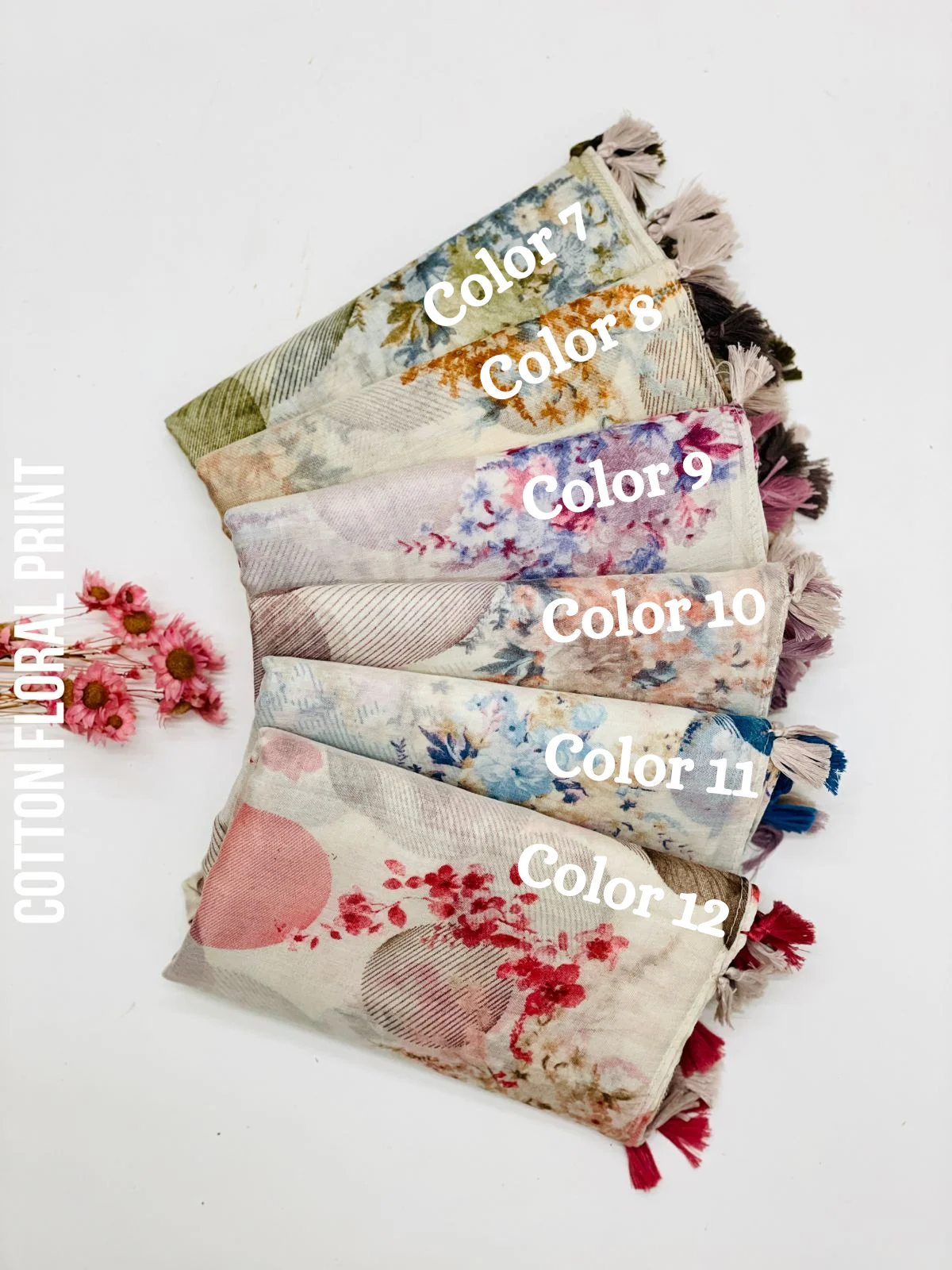 R & S Cotton Floral Print Hijabs 2 - Image 3